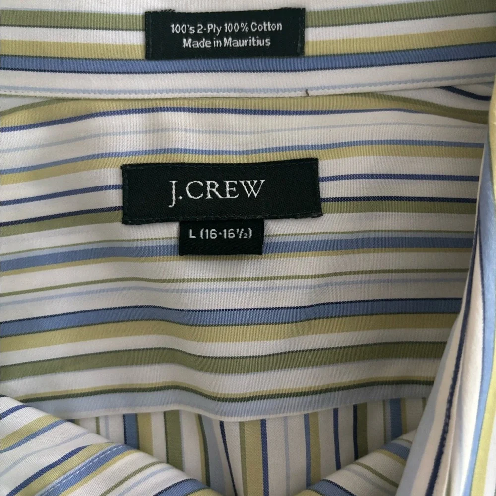 J. Crew Men’s Button-Down Striped Shirt, Size L (16-16 1/2)